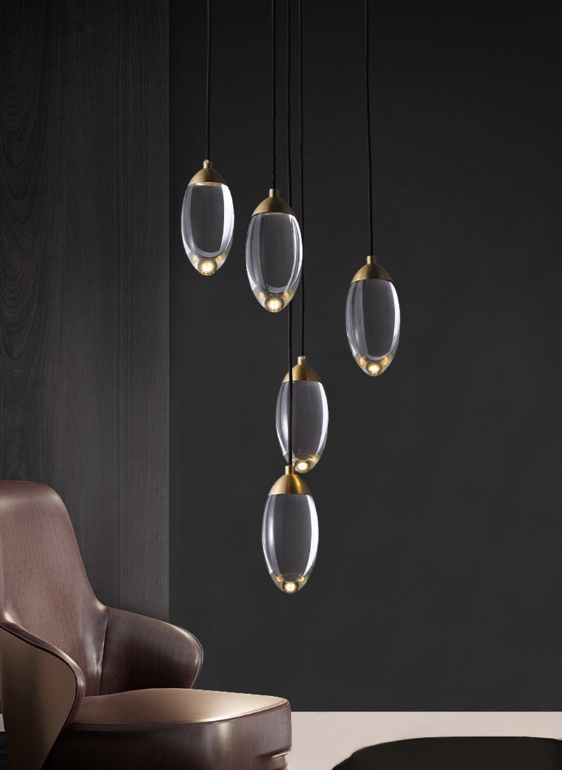 Messing kristallen hanglamp