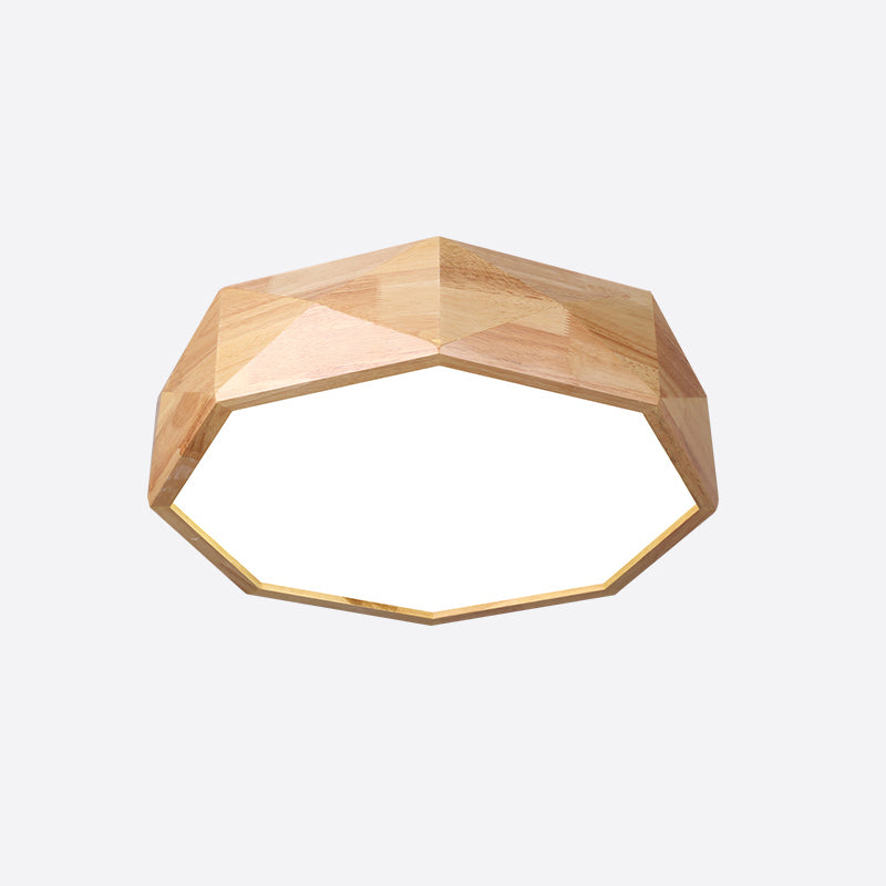 Geometrische houten plafondlamp