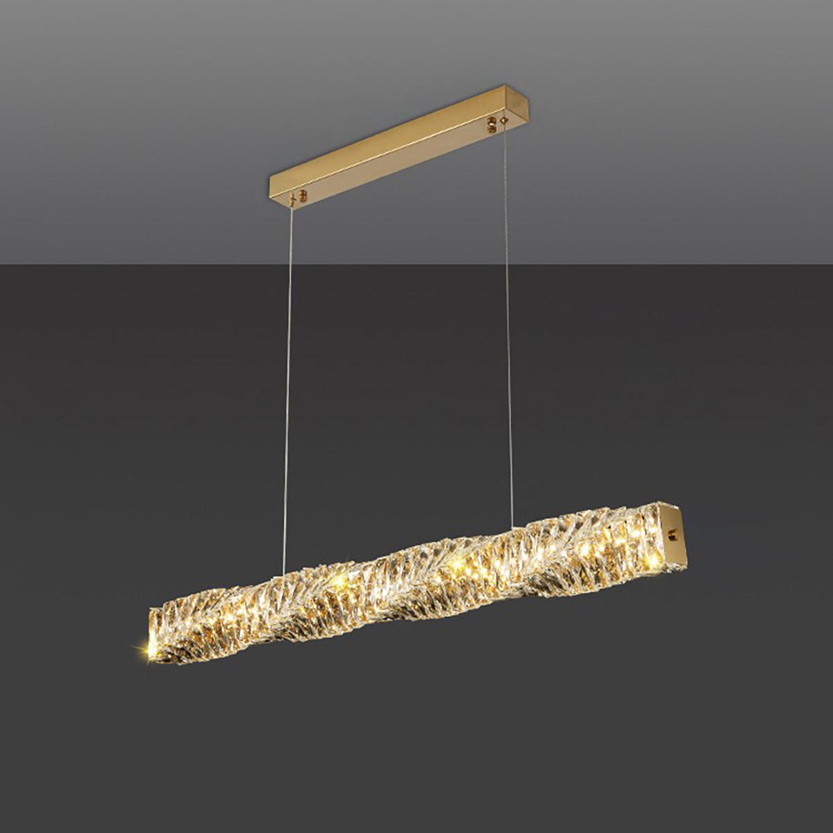 Lange kristallen hanglamp