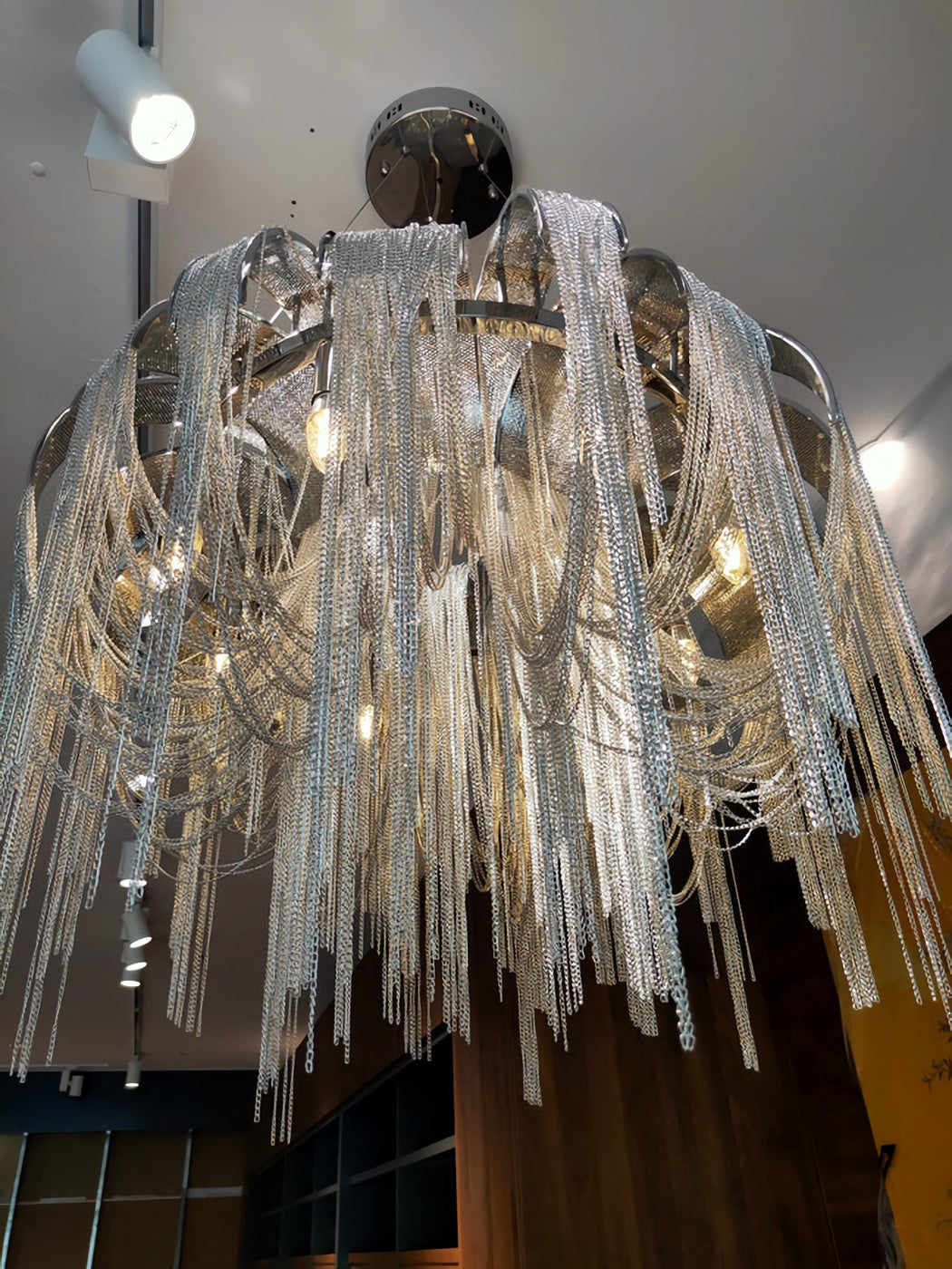 Chroom aluminium ketting kwast kroonluchter