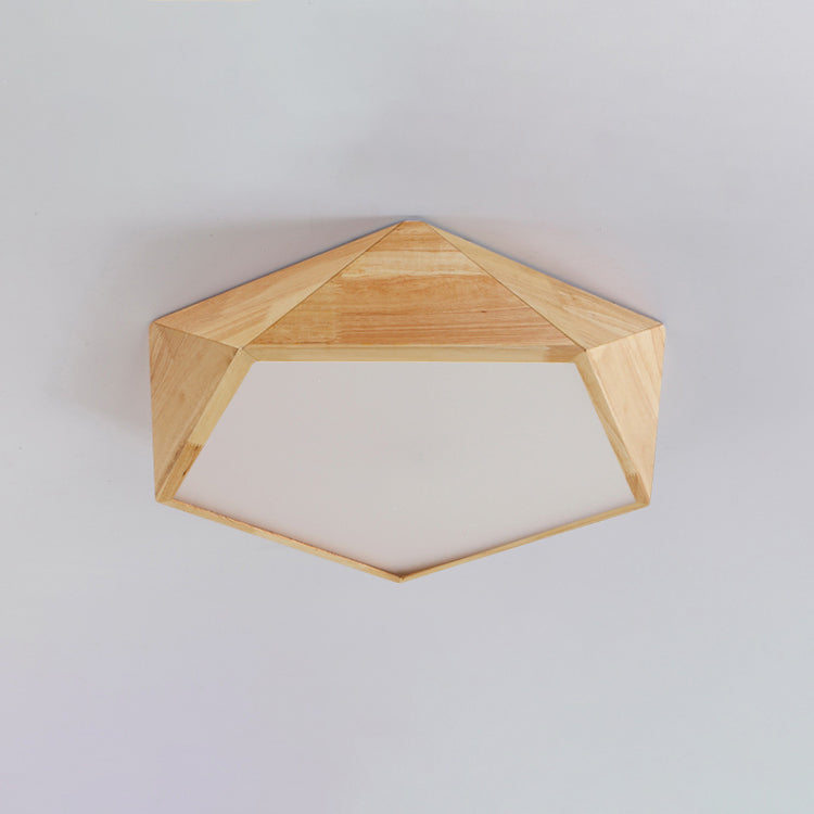 Geometrische houten plafondlamp