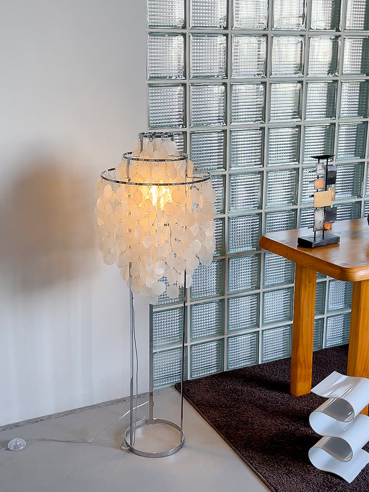 Vintage schelpenvloerlamp