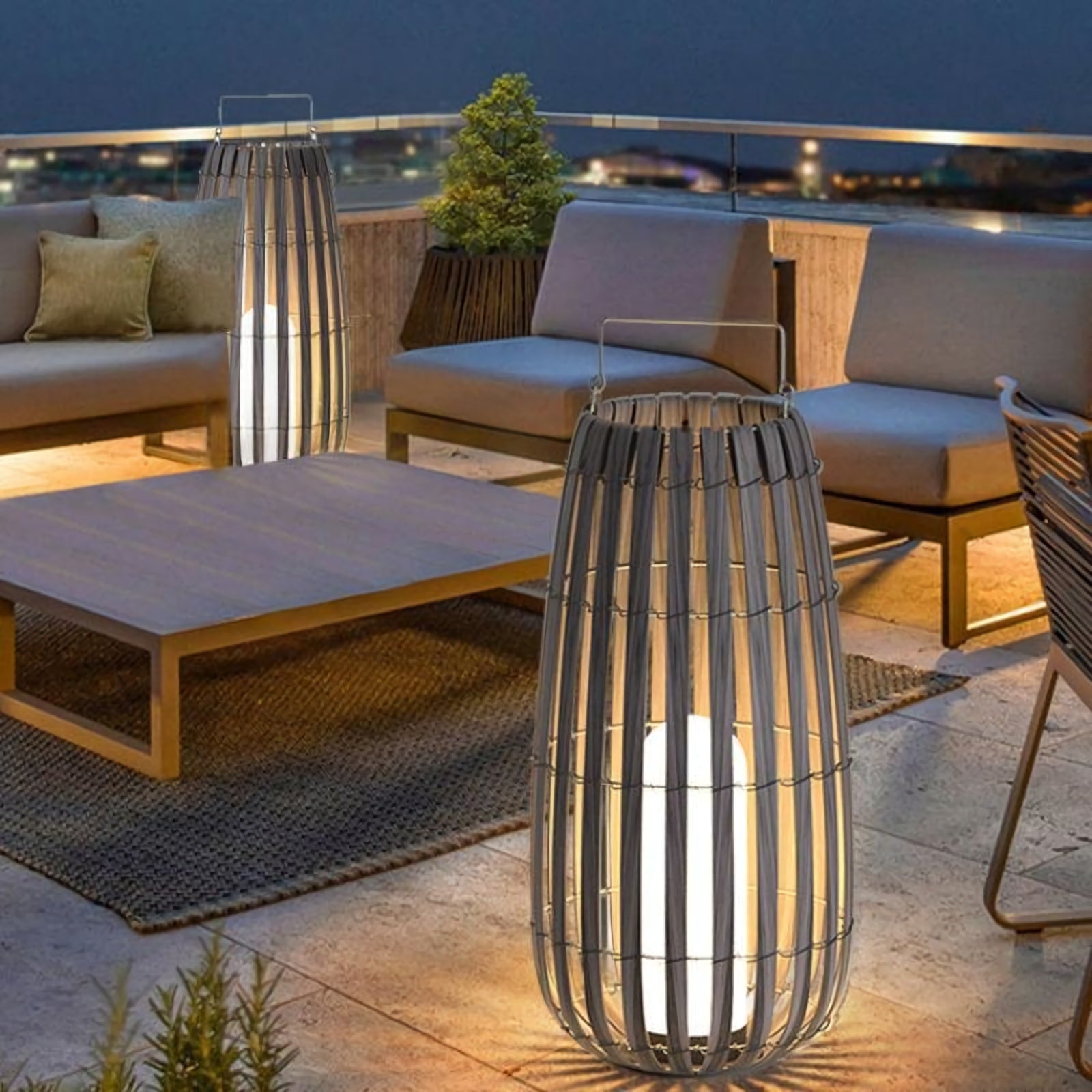 Tuin rotan vloerlamp