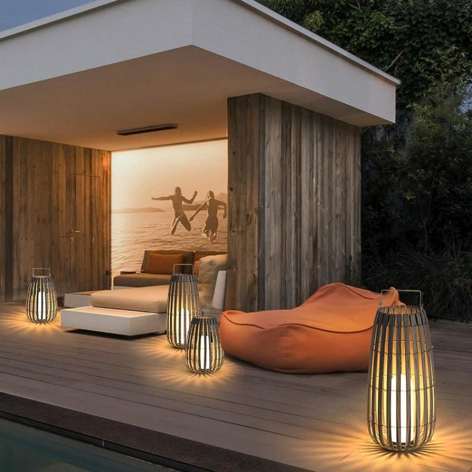 Tuin rotan vloerlamp