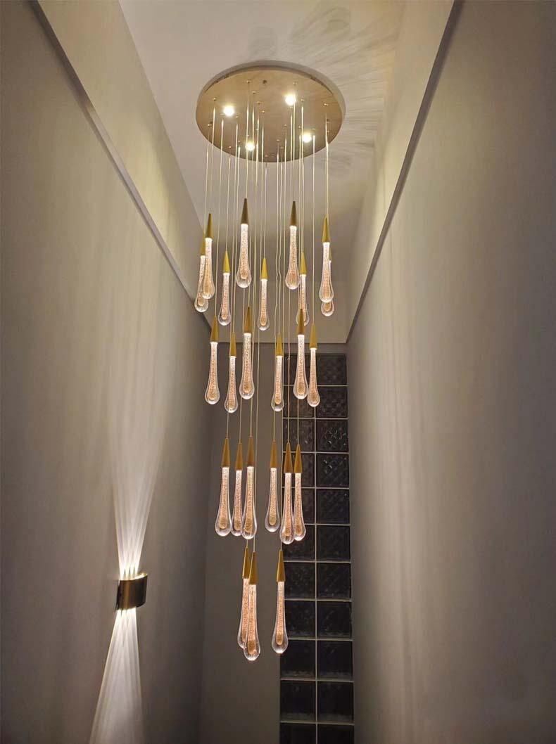 LED glazen druppels kroonluchter