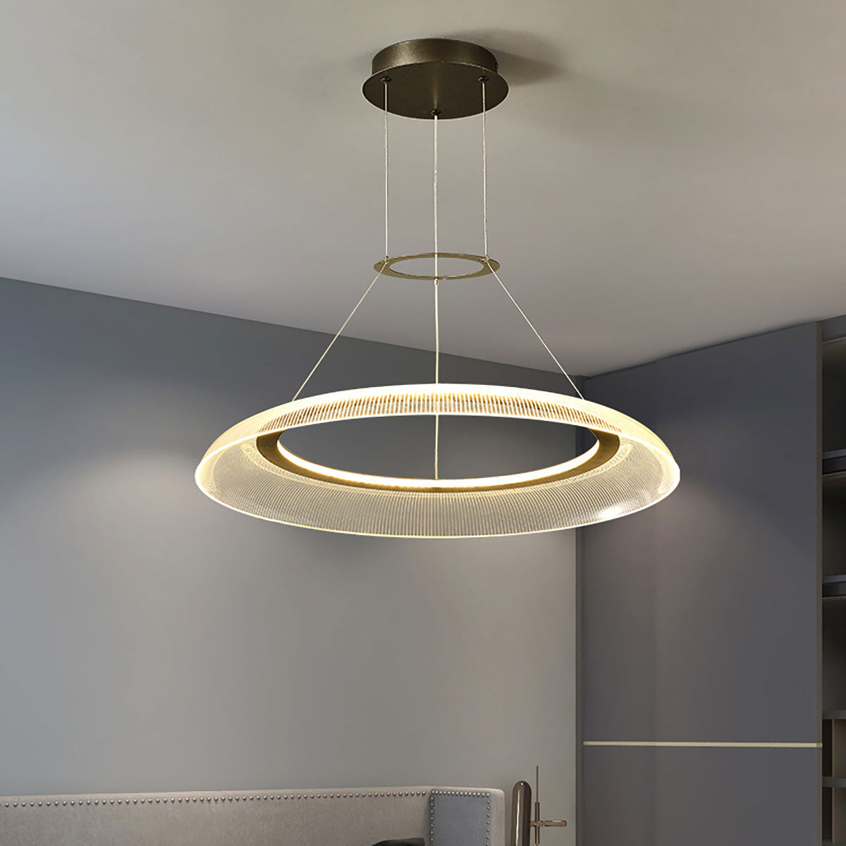 Afgestudeerde cirkelkroonluchter | Art Deco ronde kroonluchter