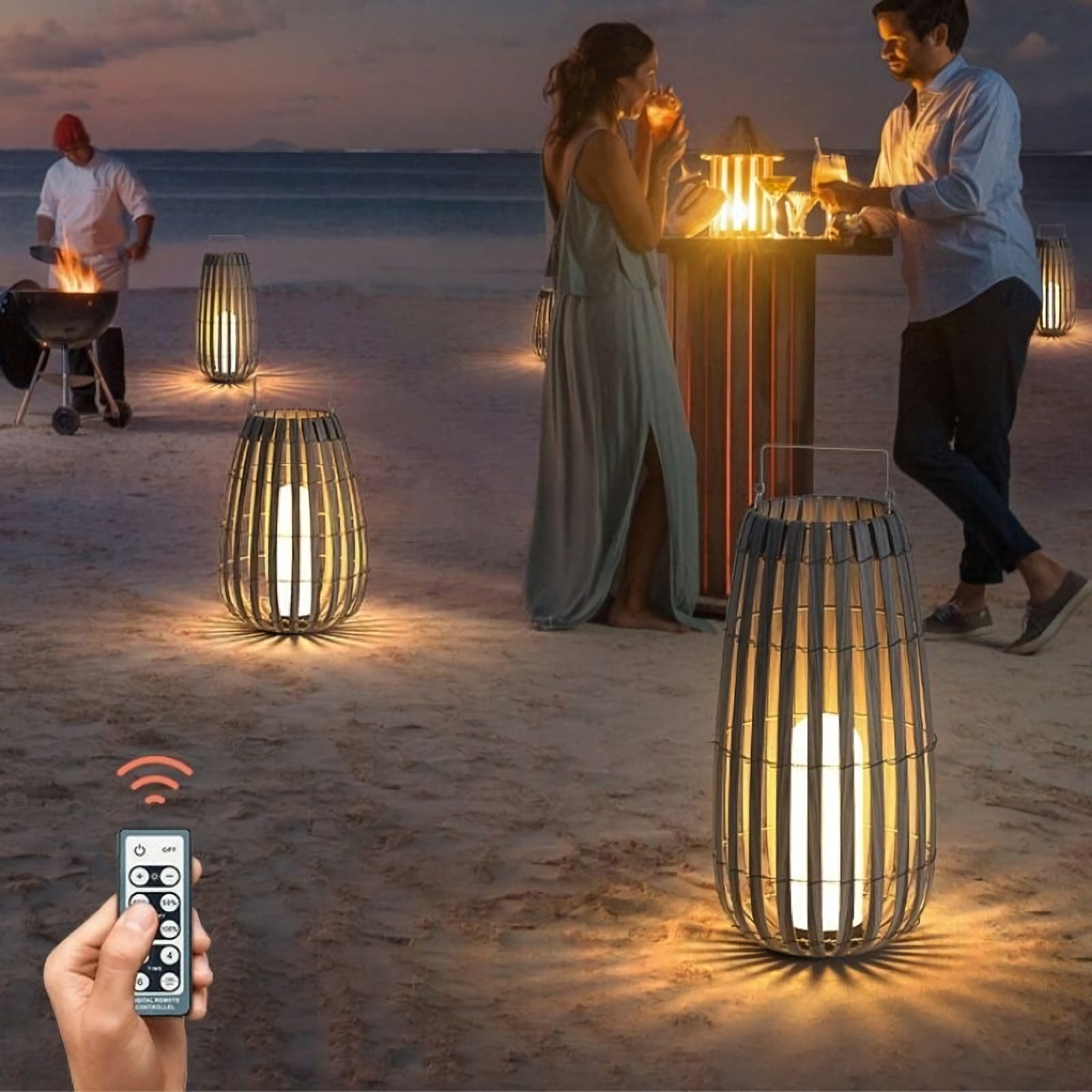 Tuin rotan vloerlamp