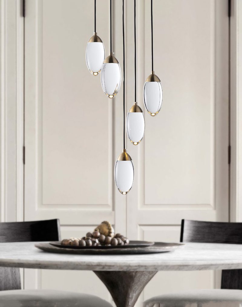 Messing kristallen hanglamp