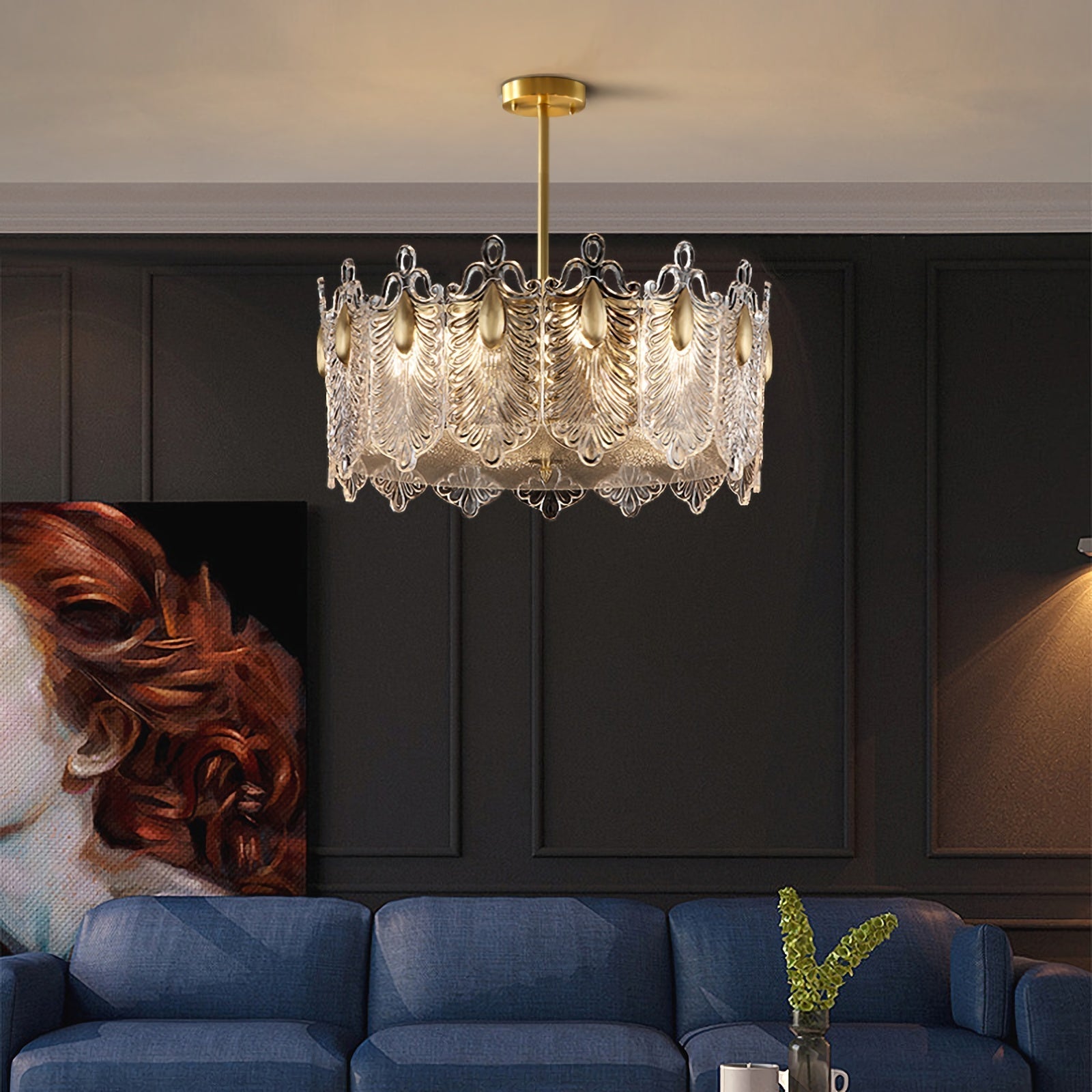 Decoratief patroon glazen ronde kroonluchter