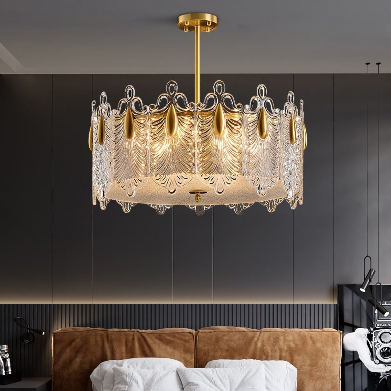 Decoratief patroon glazen ronde kroonluchter