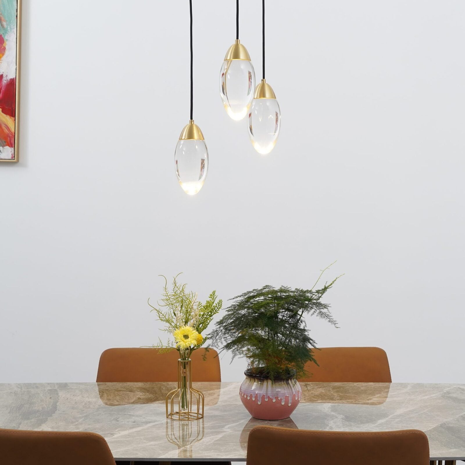 Messing kristallen hanglamp