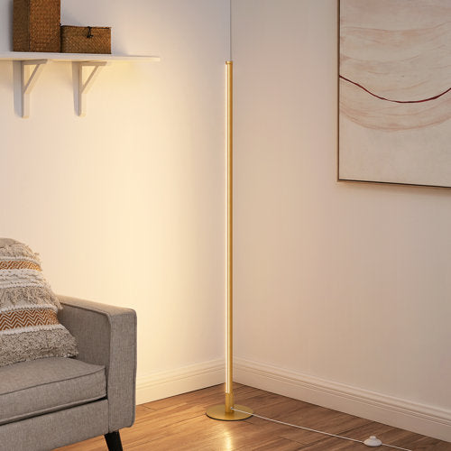 Metalen vloerlamp met lineaire vorm