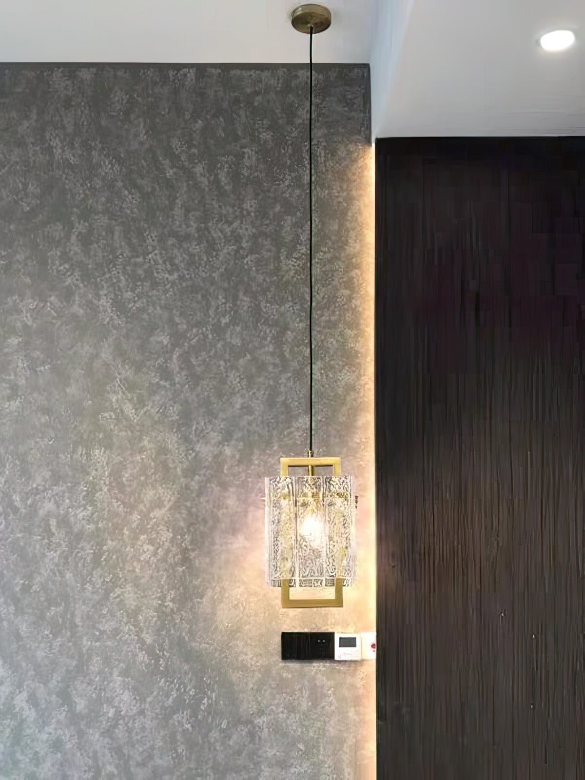 Vierkant frame gebarsten glazen lampenkap wandlamp