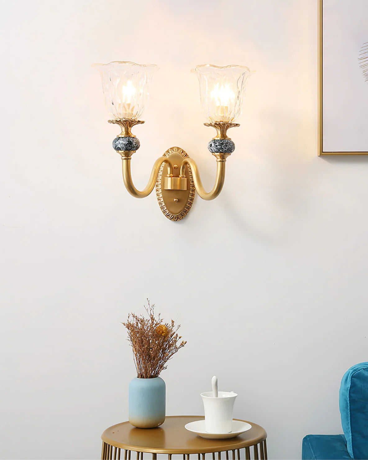 Glazen keramische wandlamp