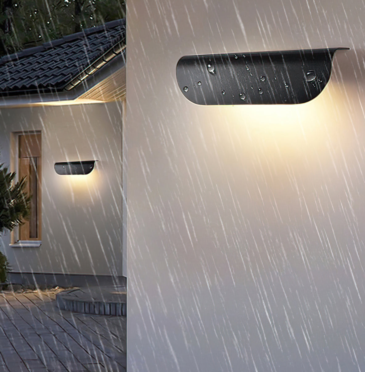 Bay gebogen tuinwandlamp