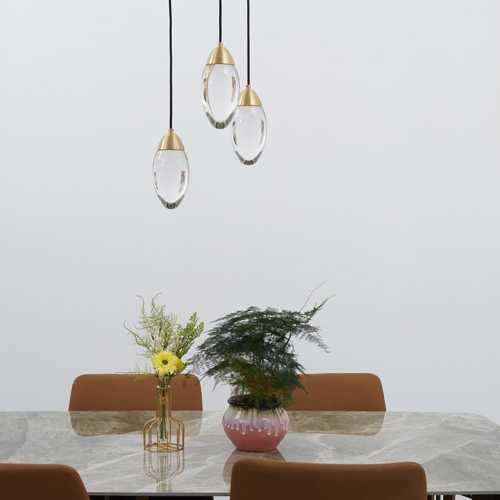 Messing kristallen hanglamp