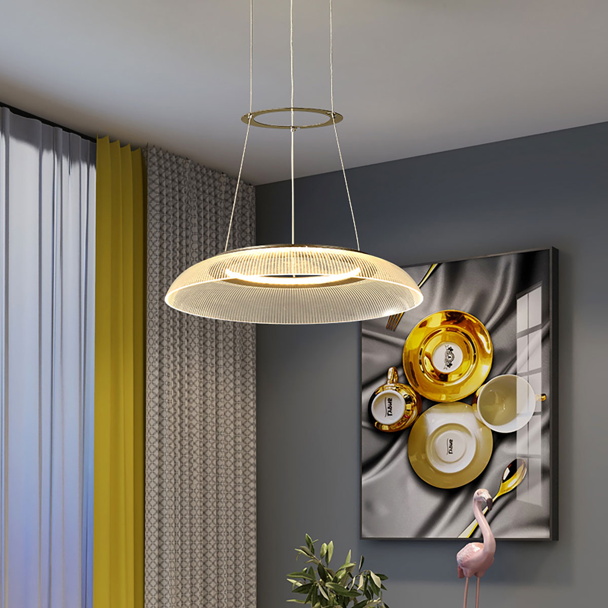 Afgestudeerde cirkelkroonluchter | Art Deco ronde kroonluchter