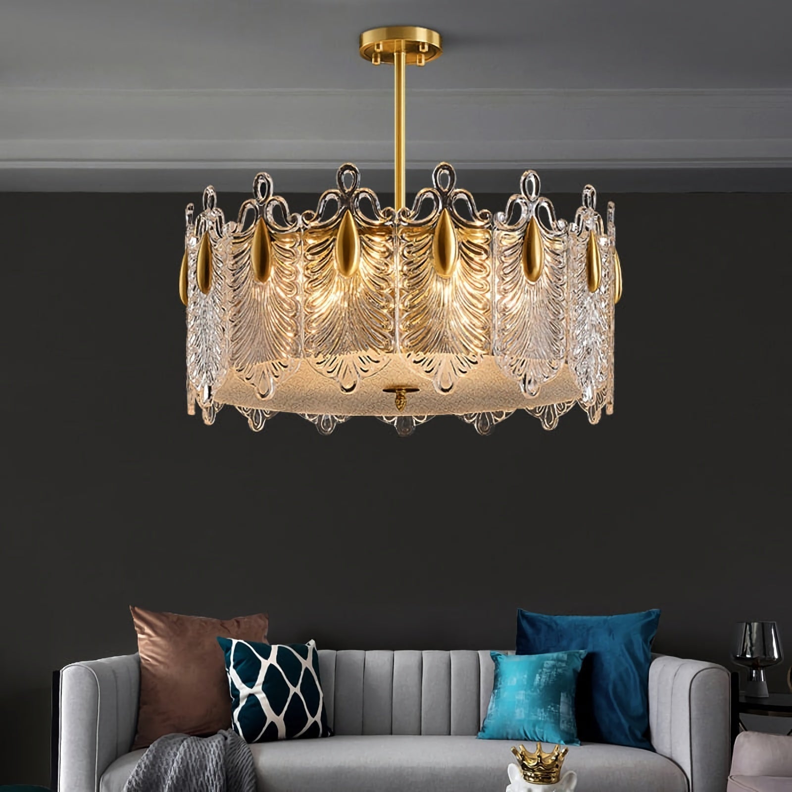 Decoratief patroon glazen ronde kroonluchter