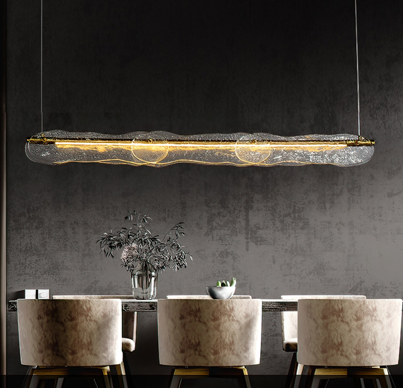 Water Ripple Glass Island Chandeliers