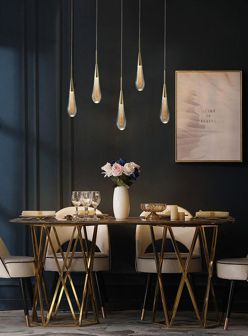 LED glazen druppels kroonluchter