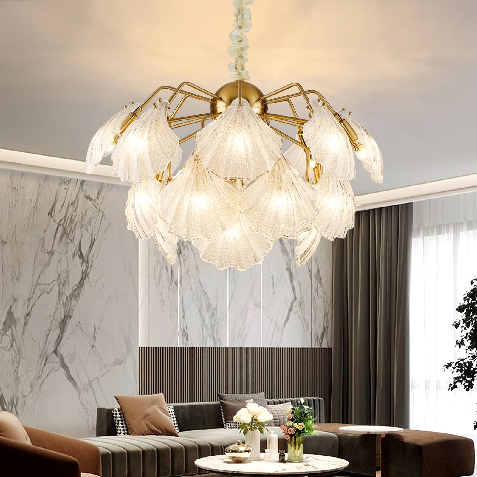 Geribbelde Shell-plafondlamp