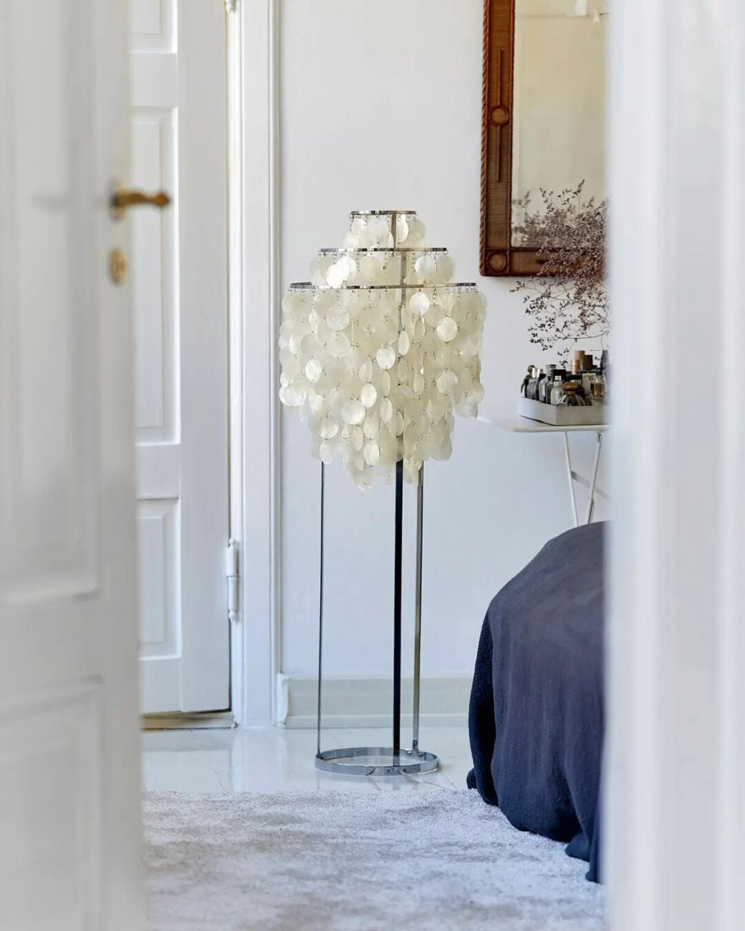 Vintage schelpenvloerlamp