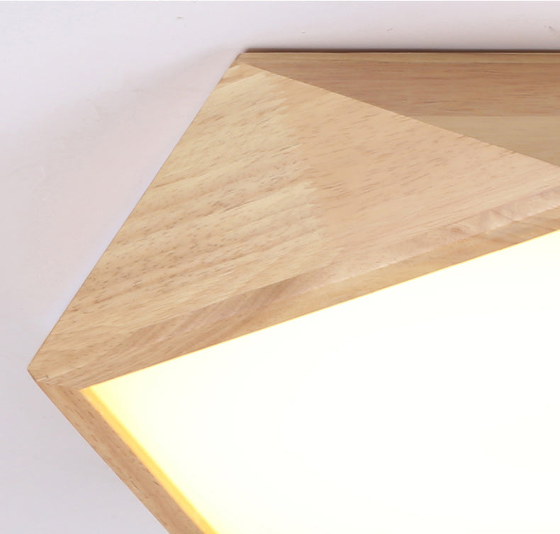 Geometrische houten plafondlamp