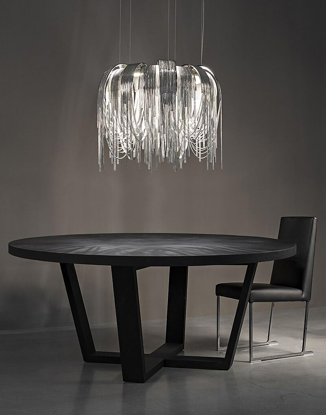 Chroom aluminium ketting kwast kroonluchter