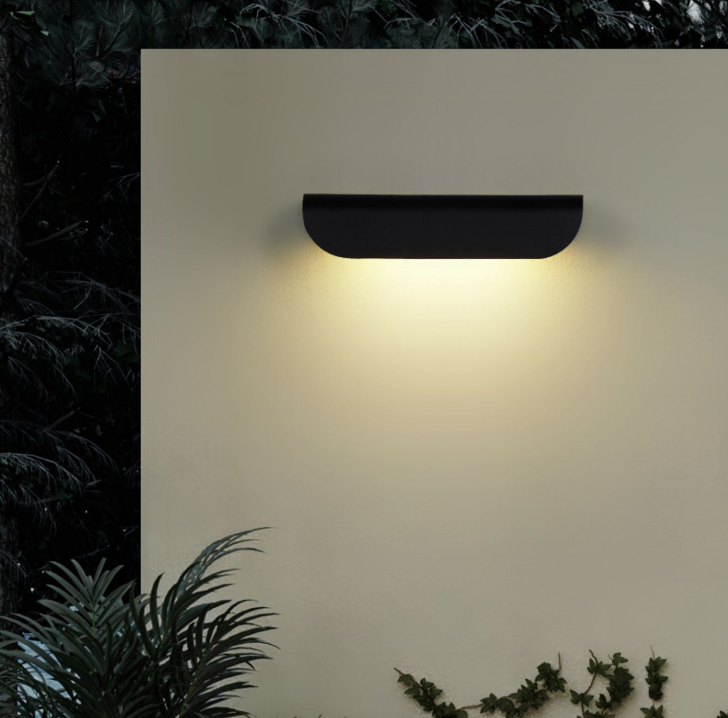 Bay gebogen tuinwandlamp