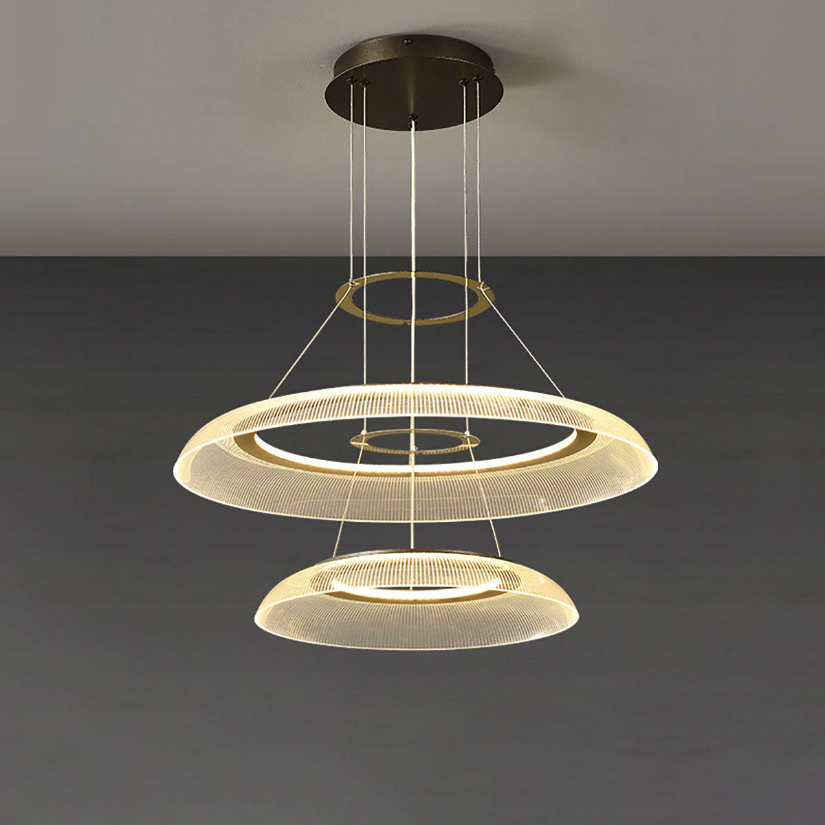 Afgestudeerde cirkelkroonluchter | Art Deco ronde kroonluchter