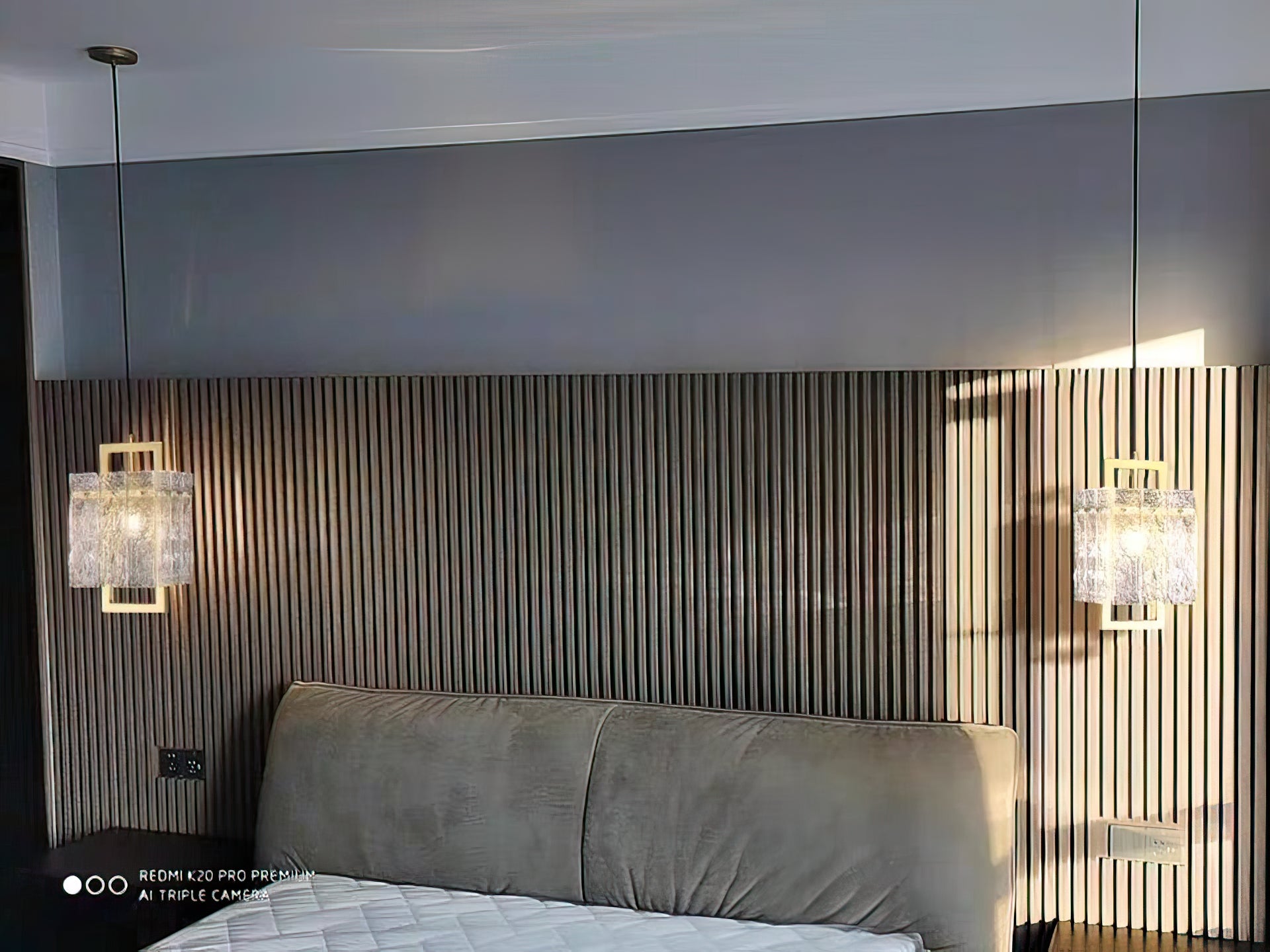 Vierkant frame gebarsten glazen lampenkap wandlamp