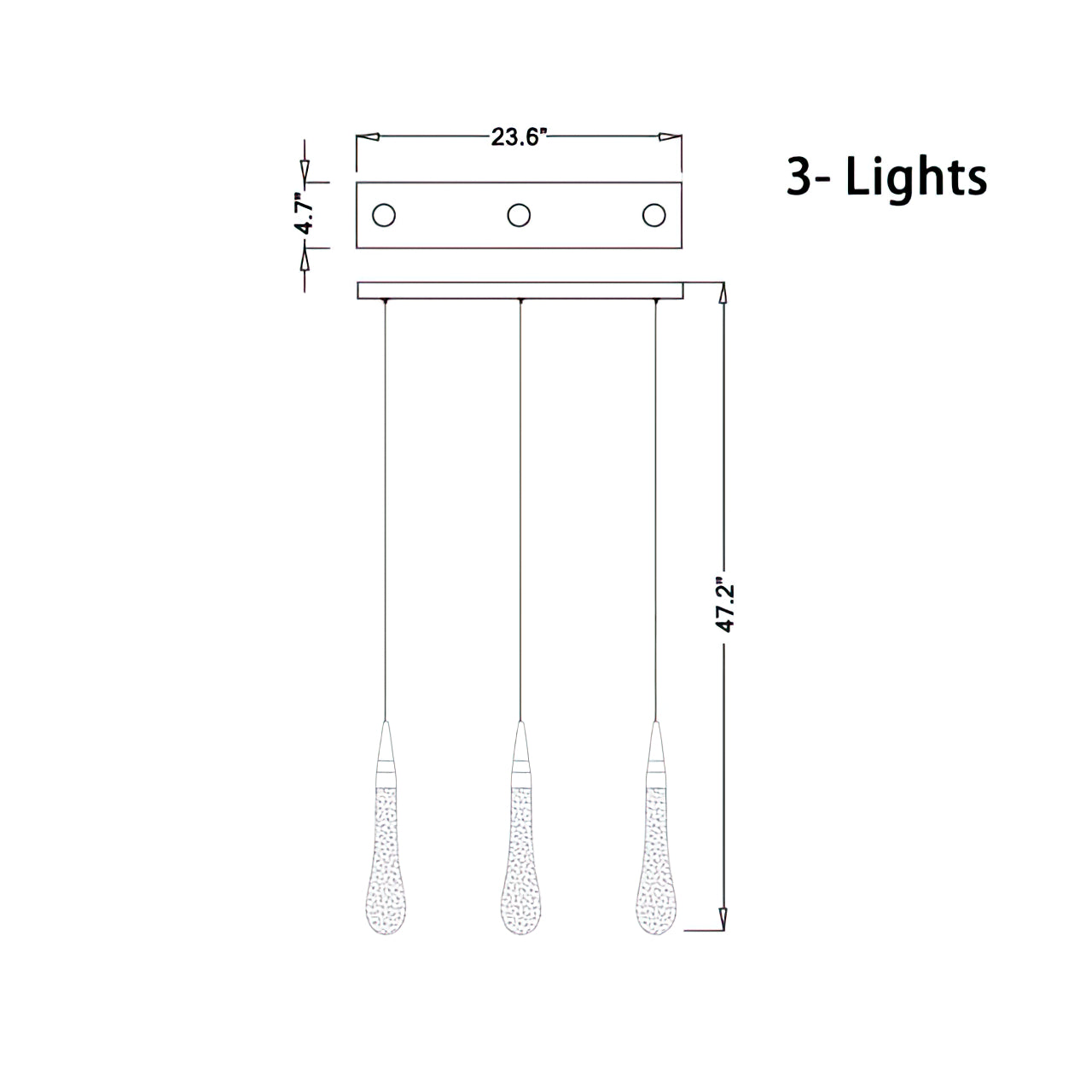 LED glazen druppels kroonluchter
