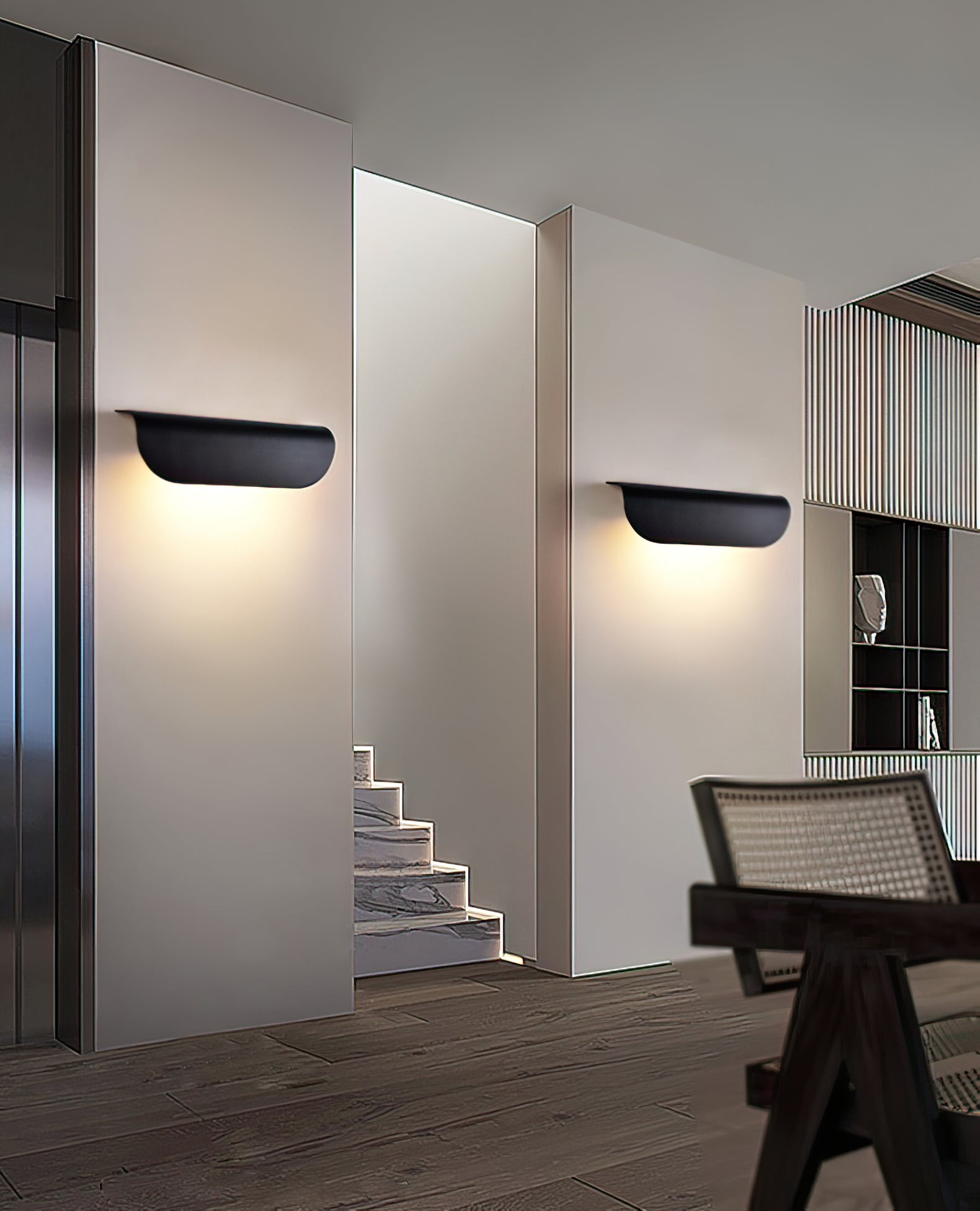 Bay gebogen tuinwandlamp