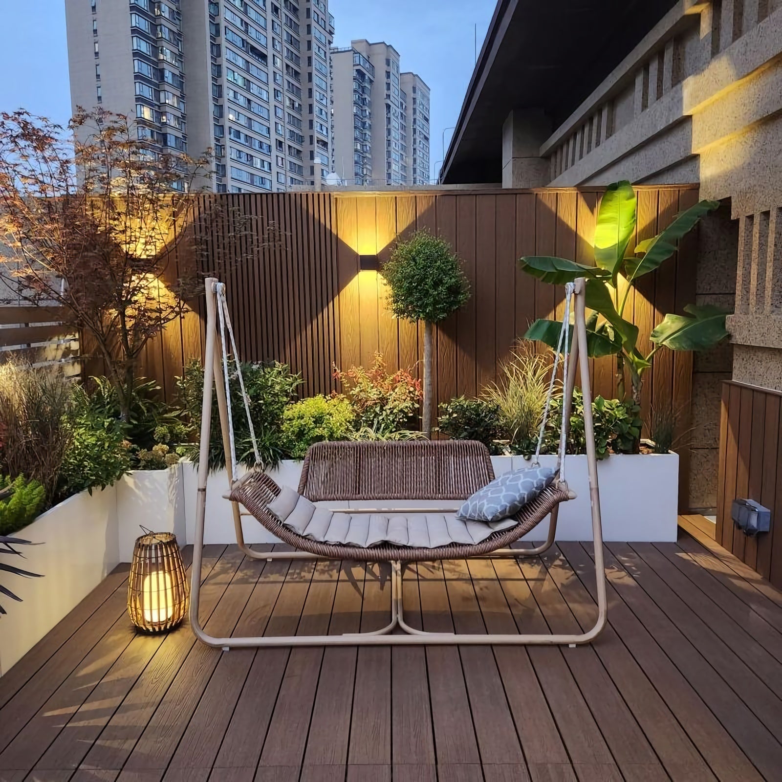 Tuin rotan vloerlamp