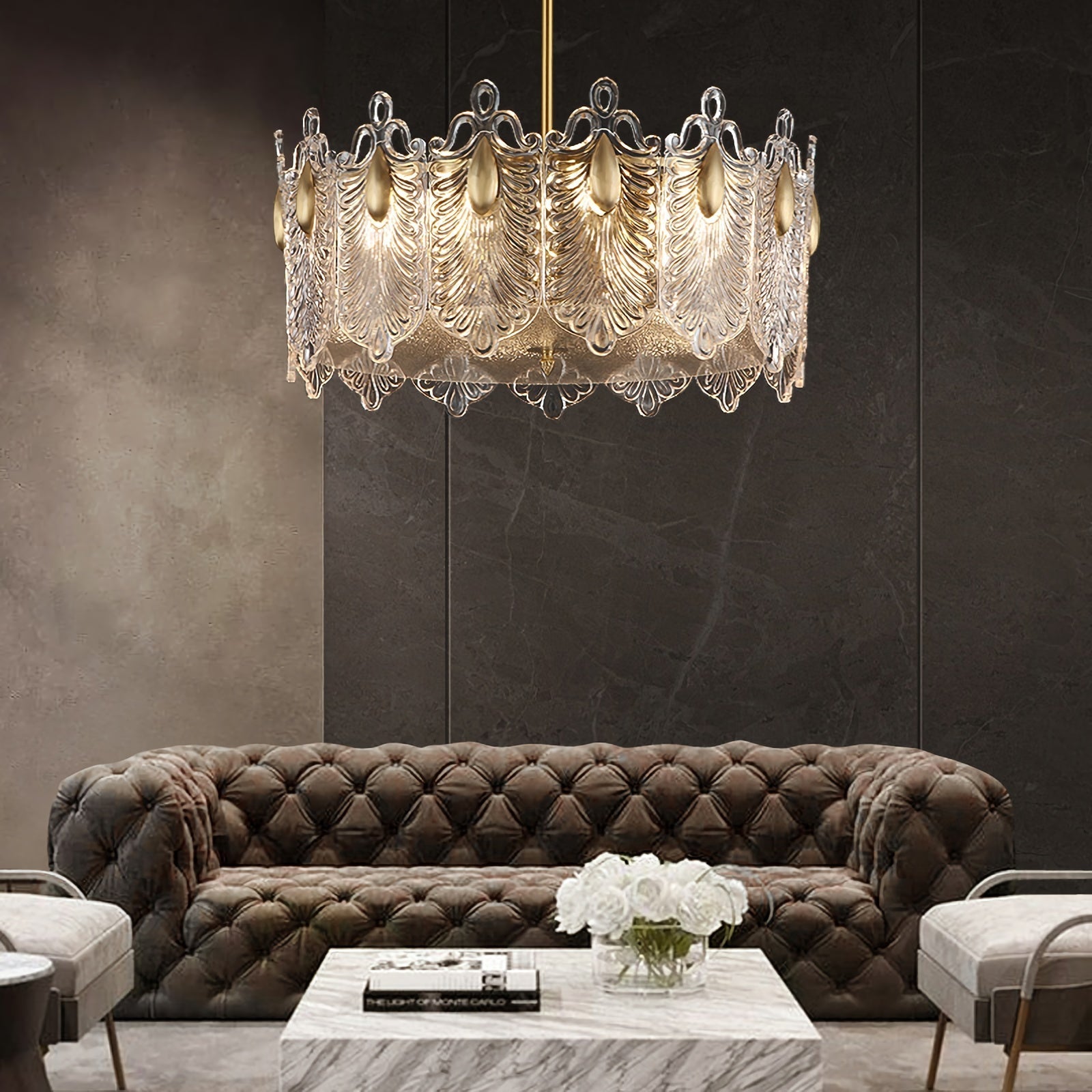 Decoratief patroon glazen ronde kroonluchter