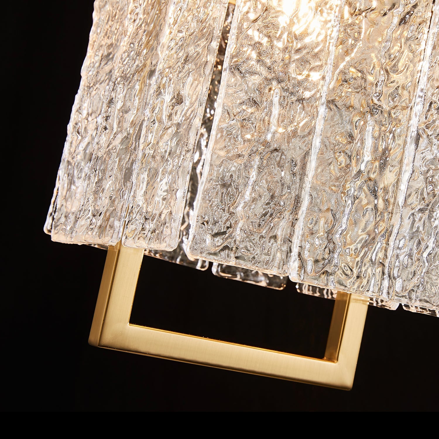 Vierkant frame gebarsten glazen lampenkap wandlamp