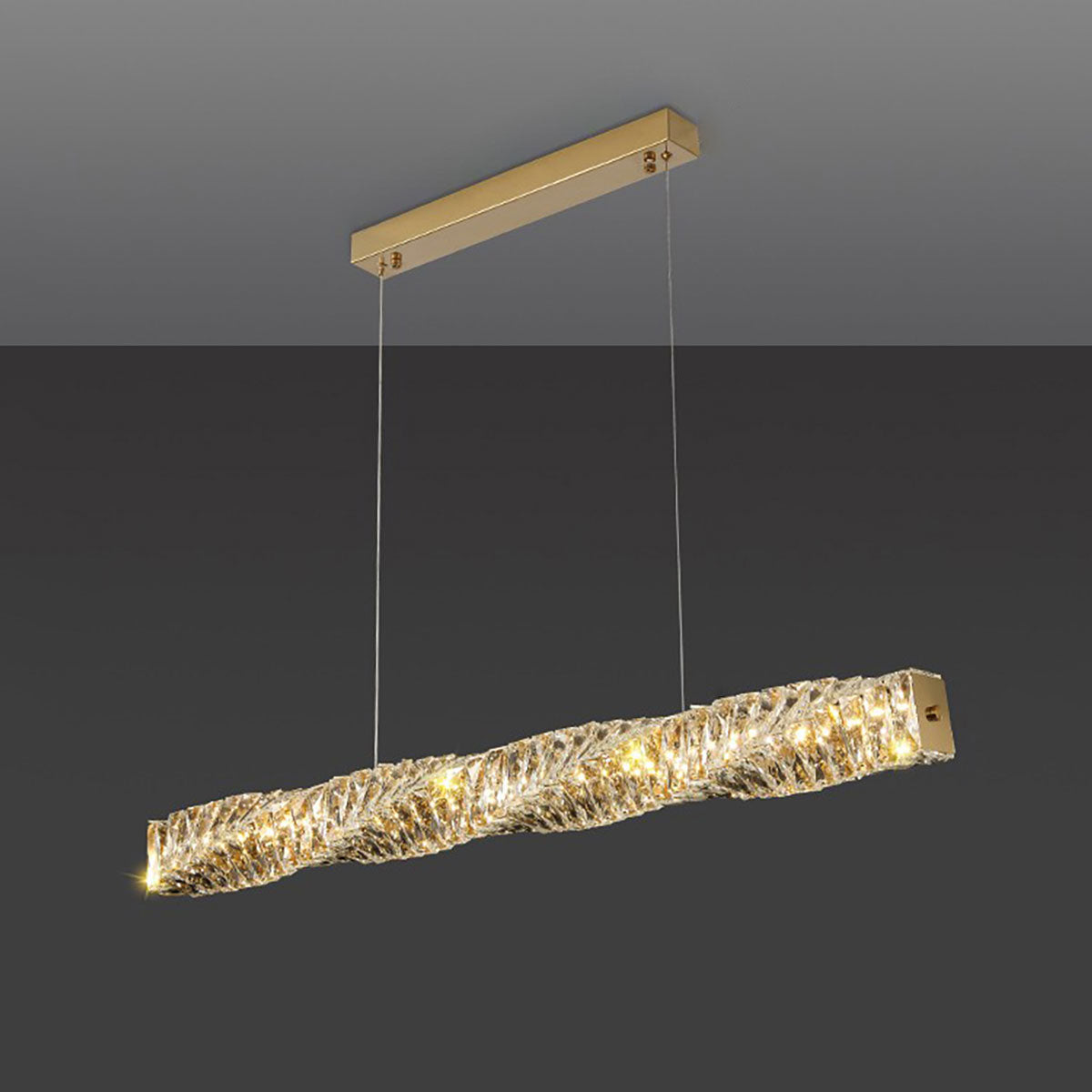 Lange kristallen hanglamp