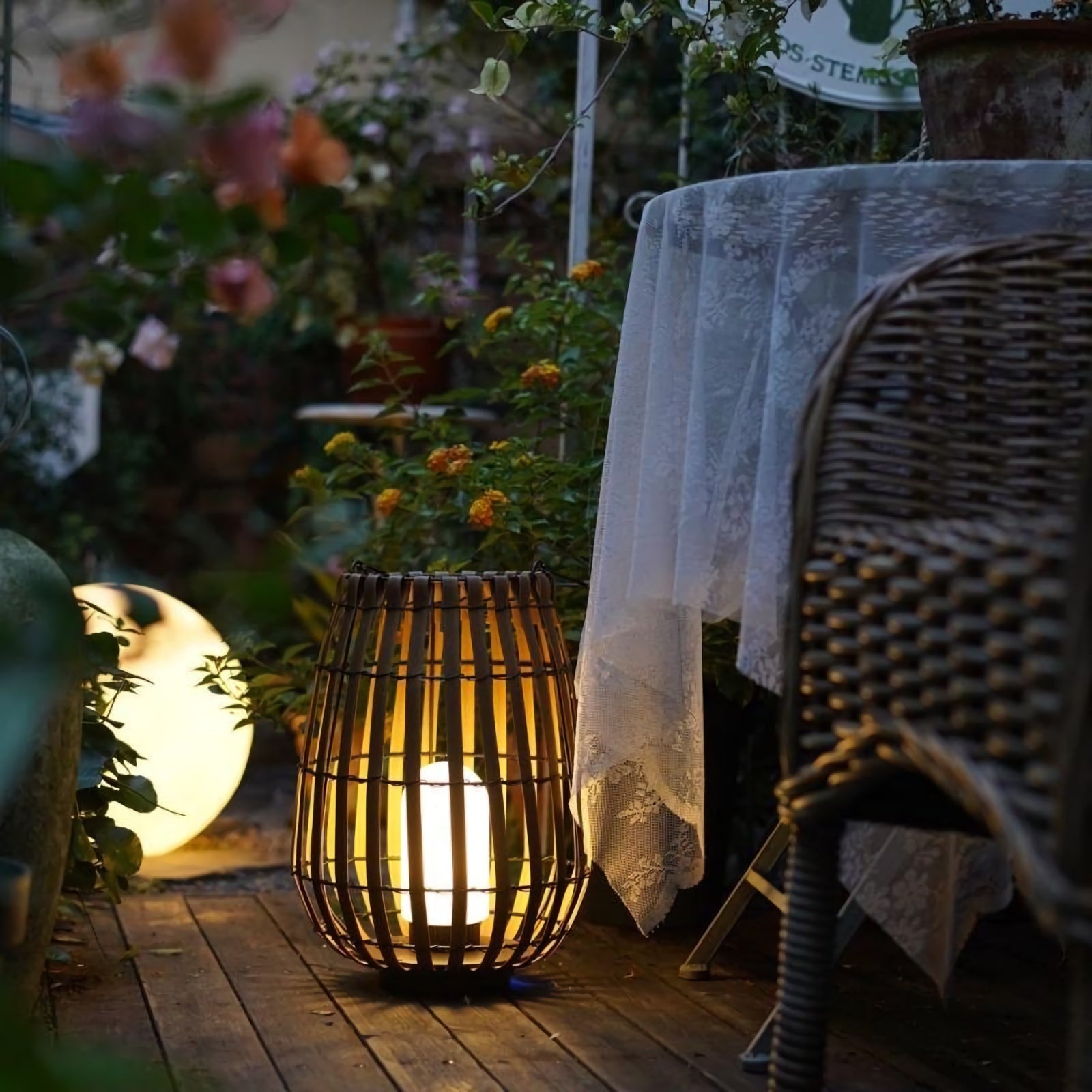 Tuin rotan vloerlamp