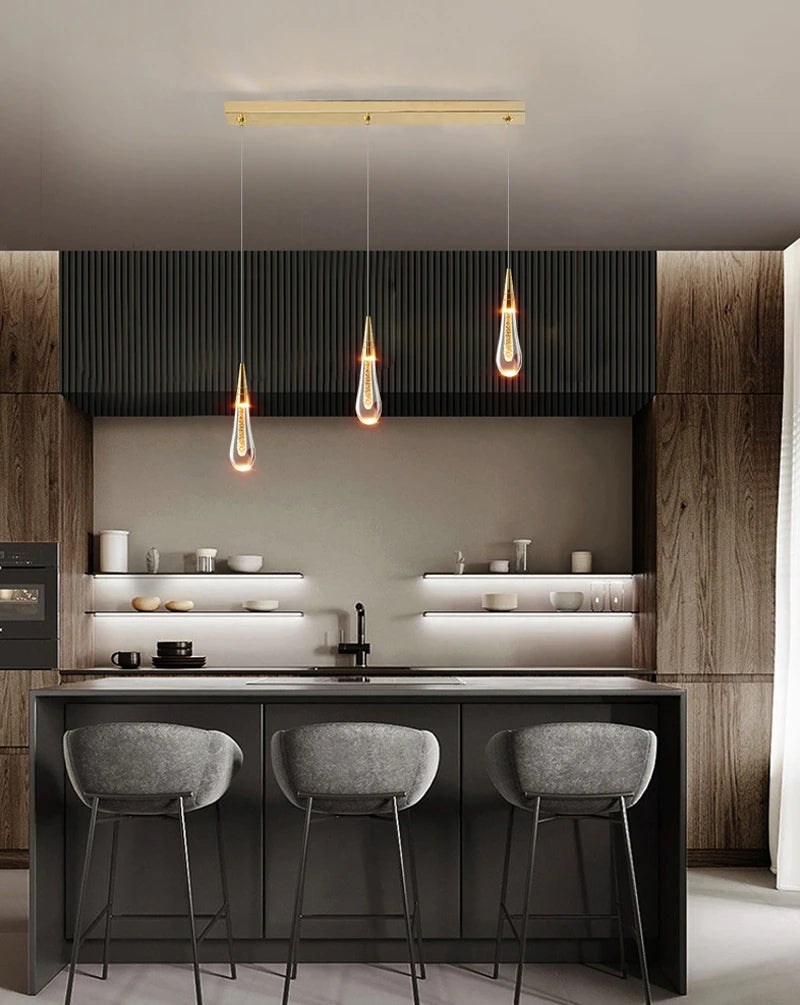 LED glazen druppels kroonluchter