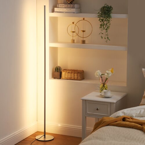 Metalen vloerlamp met lineaire vorm
