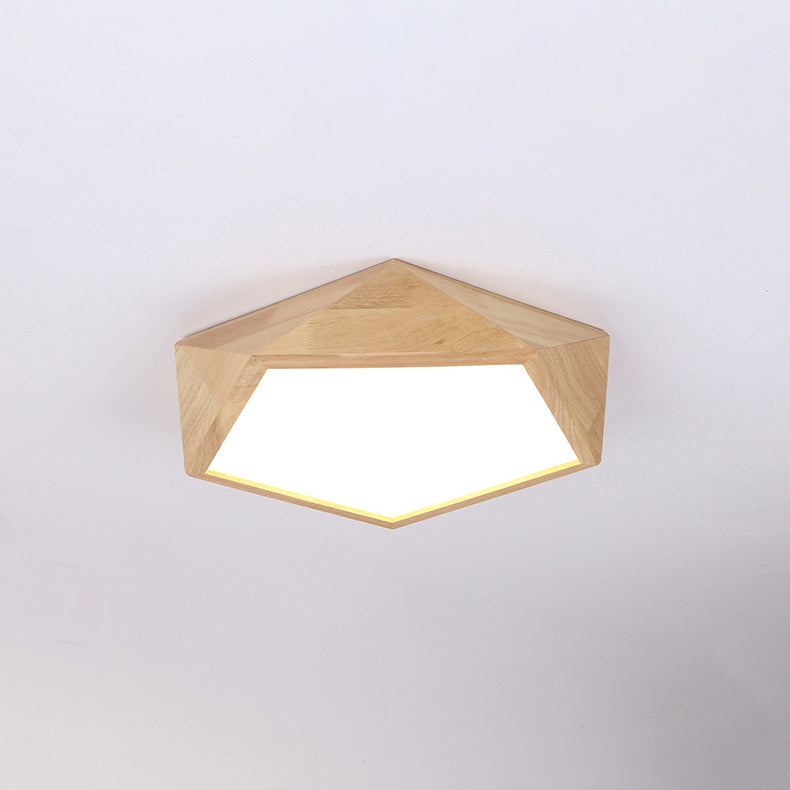 Geometrische houten plafondlamp
