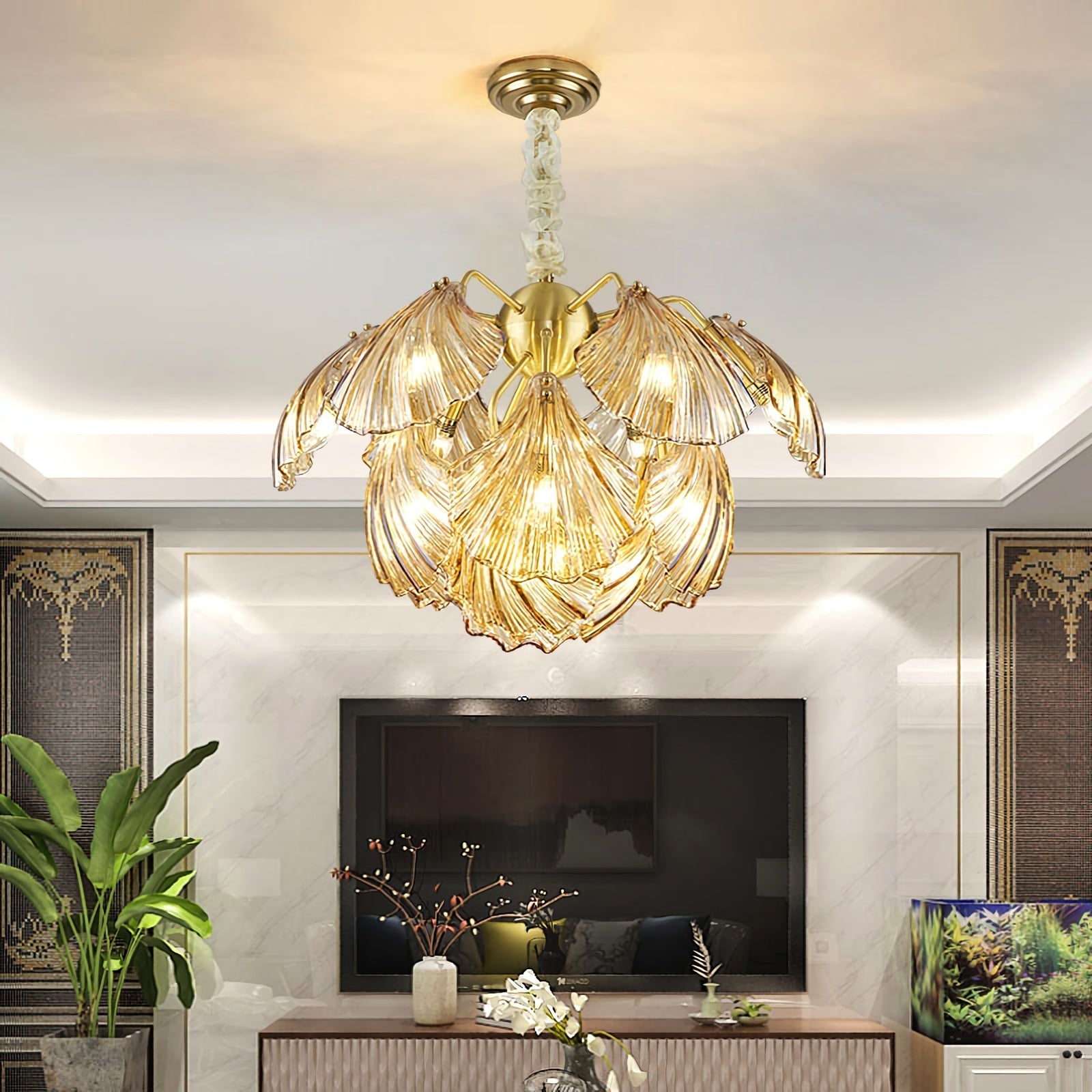 Geribbelde Shell-plafondlamp