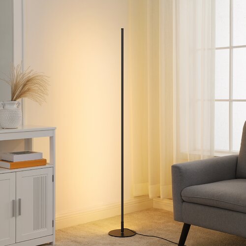 Metalen vloerlamp met lineaire vorm
