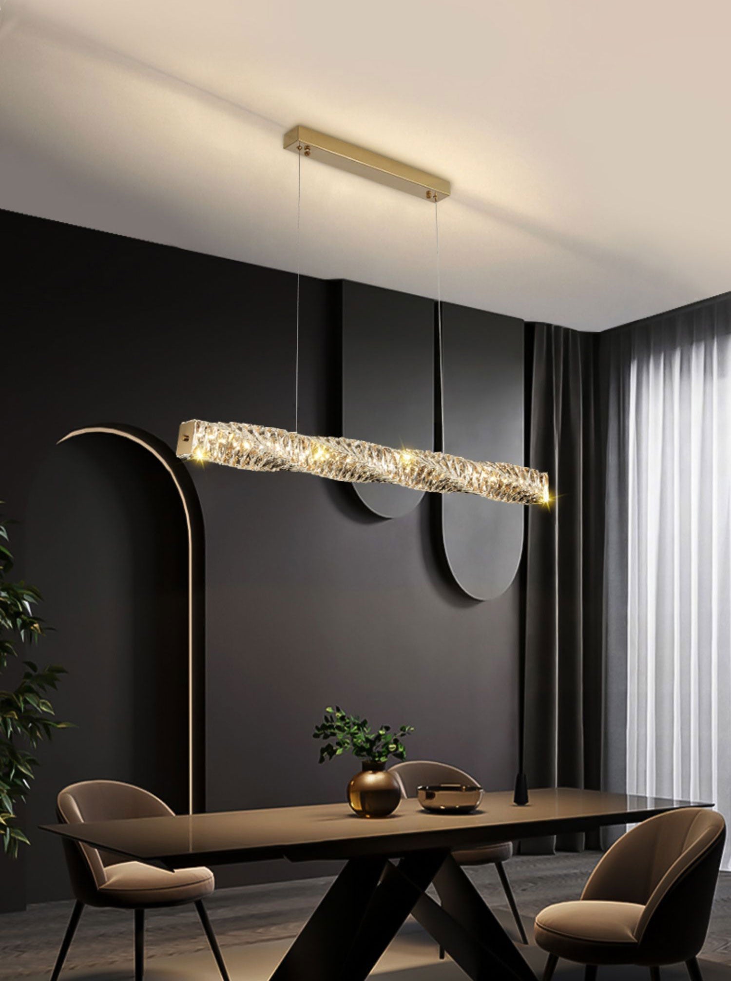 Lange kristallen hanglamp