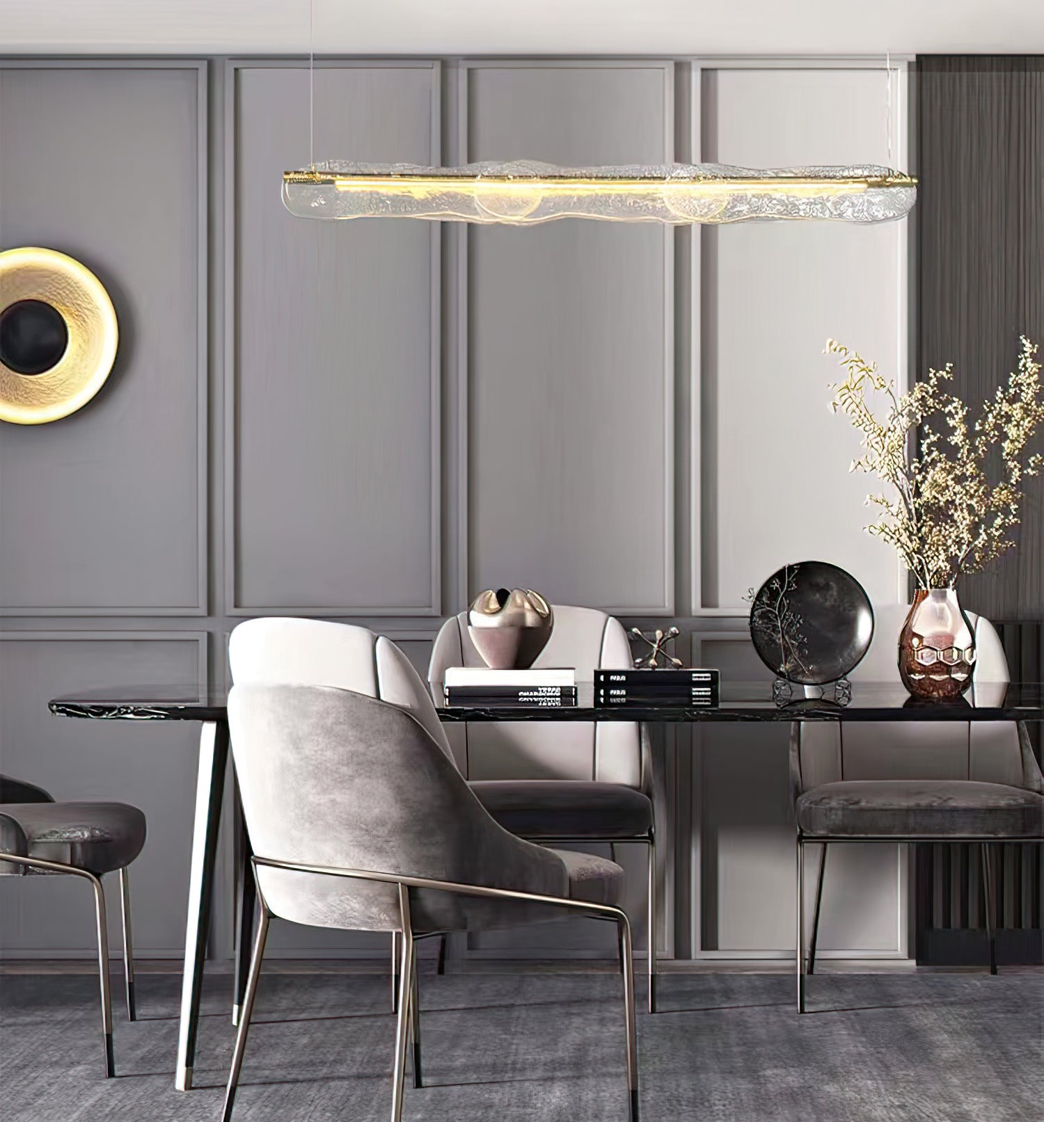 Water Ripple Glass Island Chandeliers