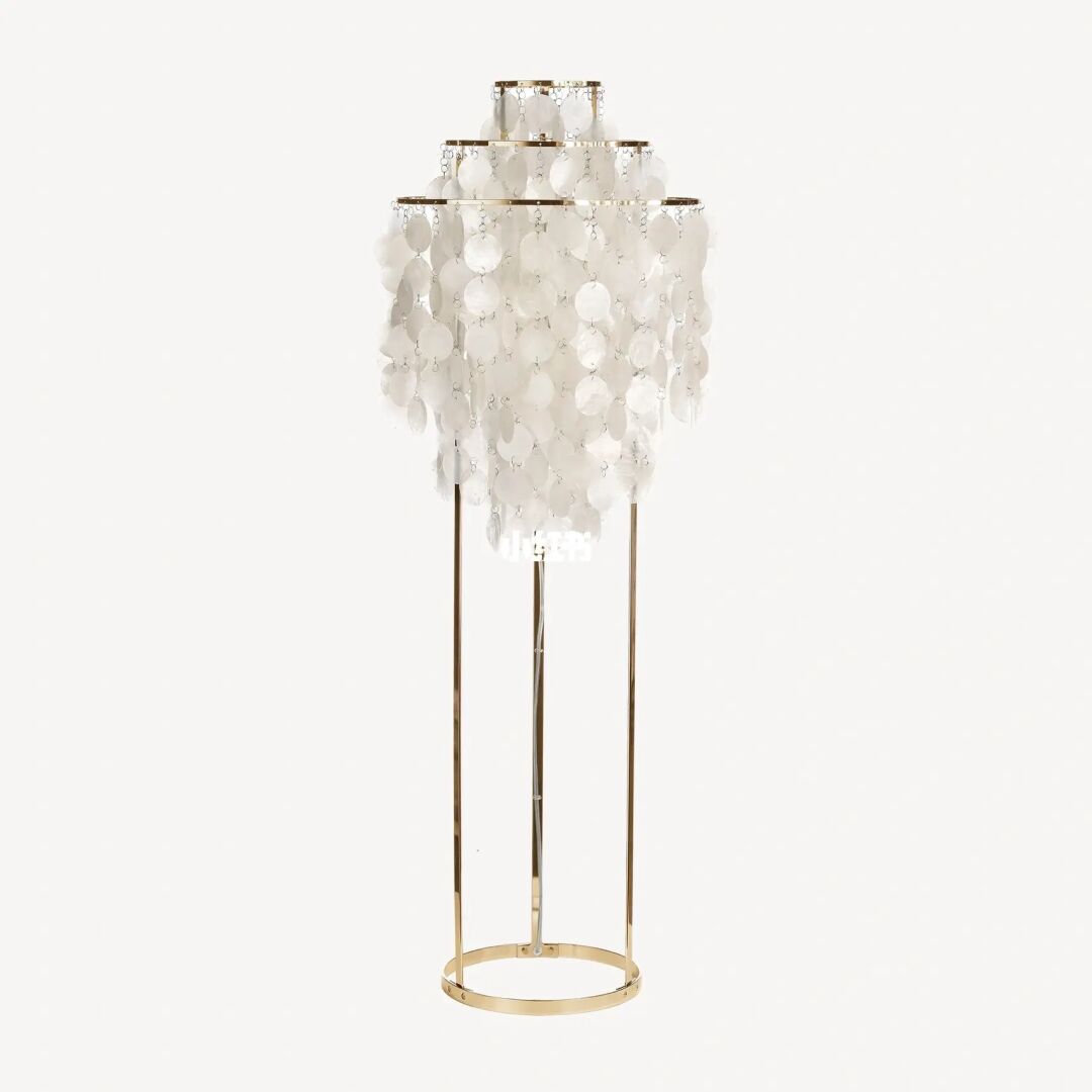 Vintage schelpenvloerlamp