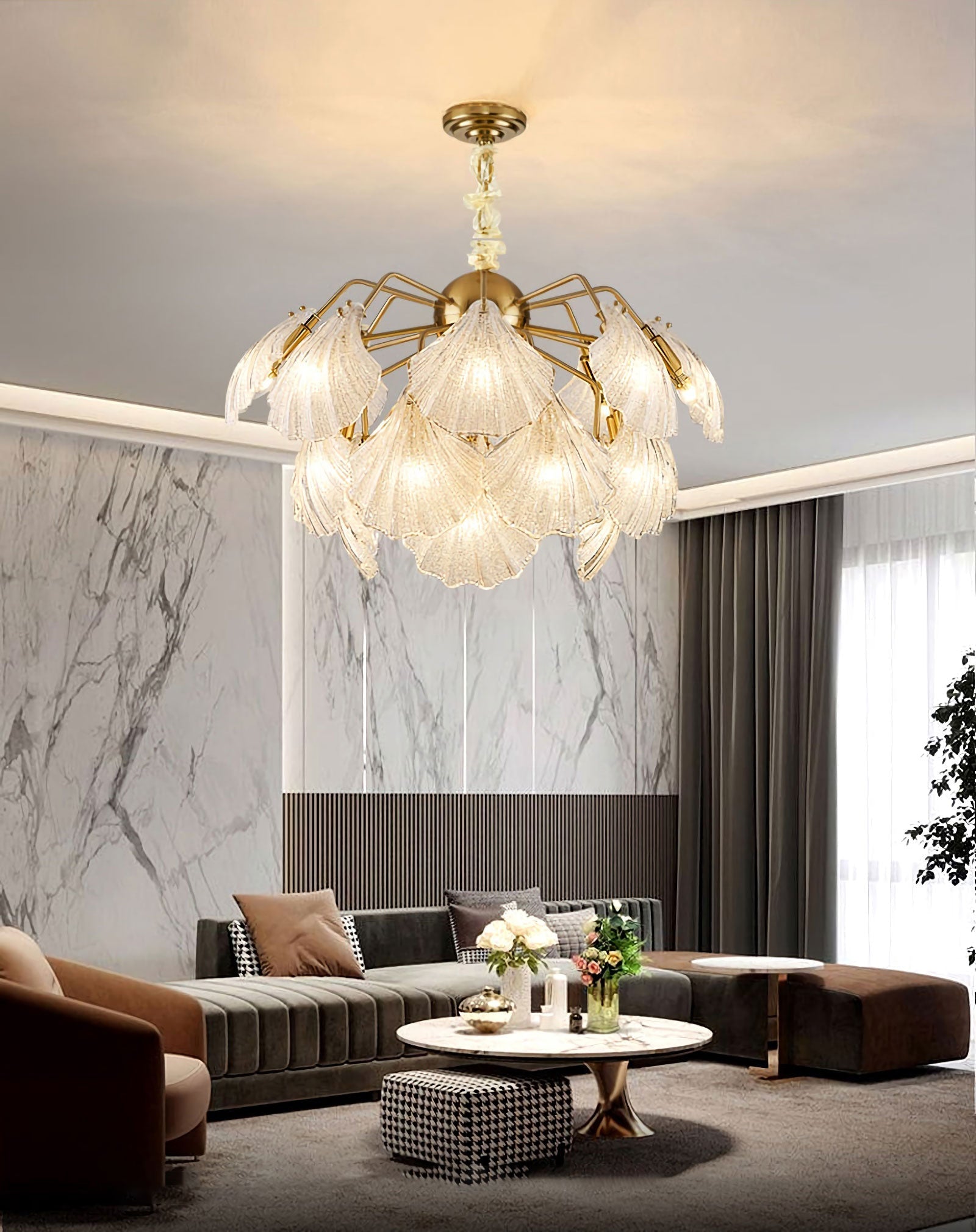 Geribbelde Shell-plafondlamp