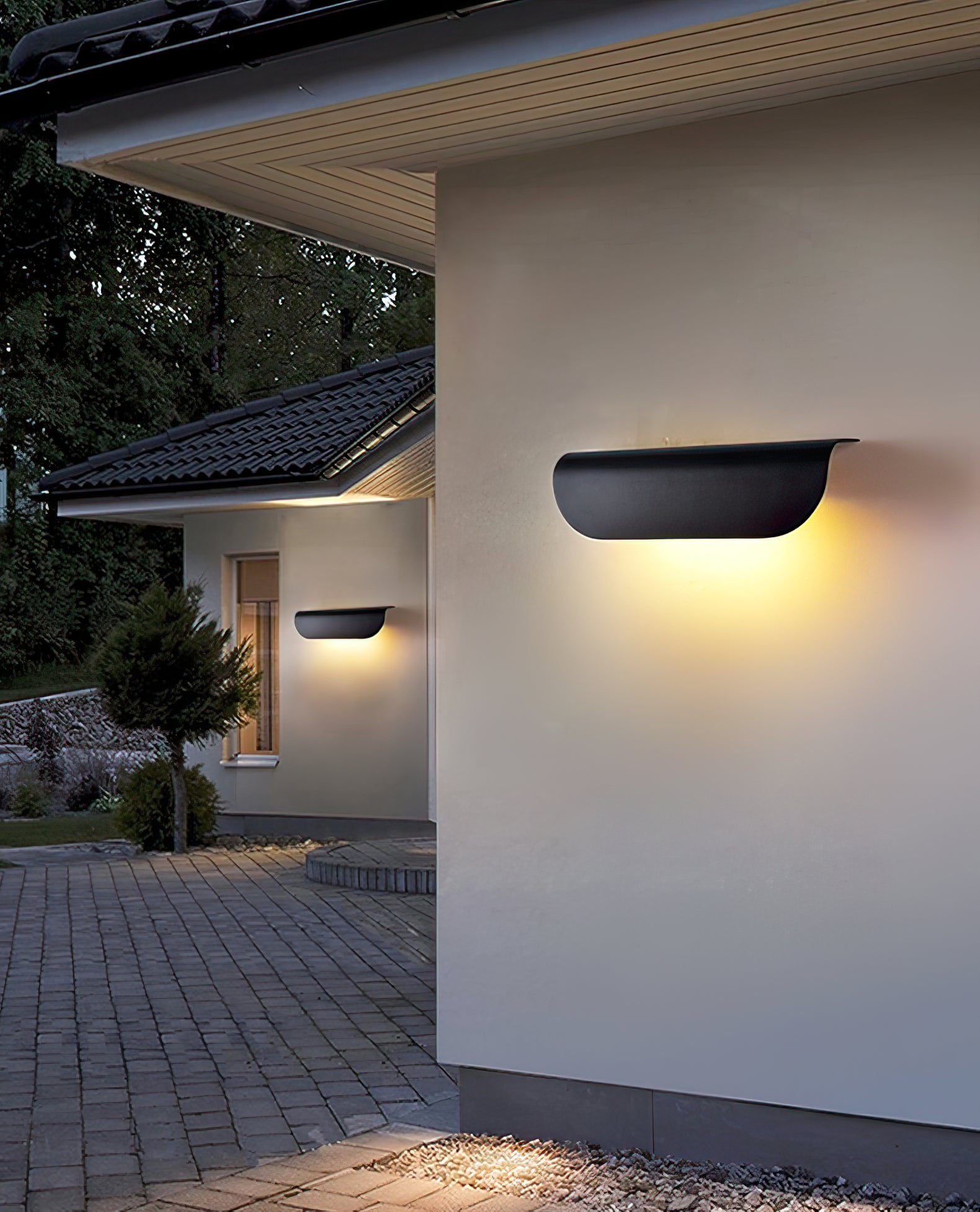 Bay gebogen tuinwandlamp