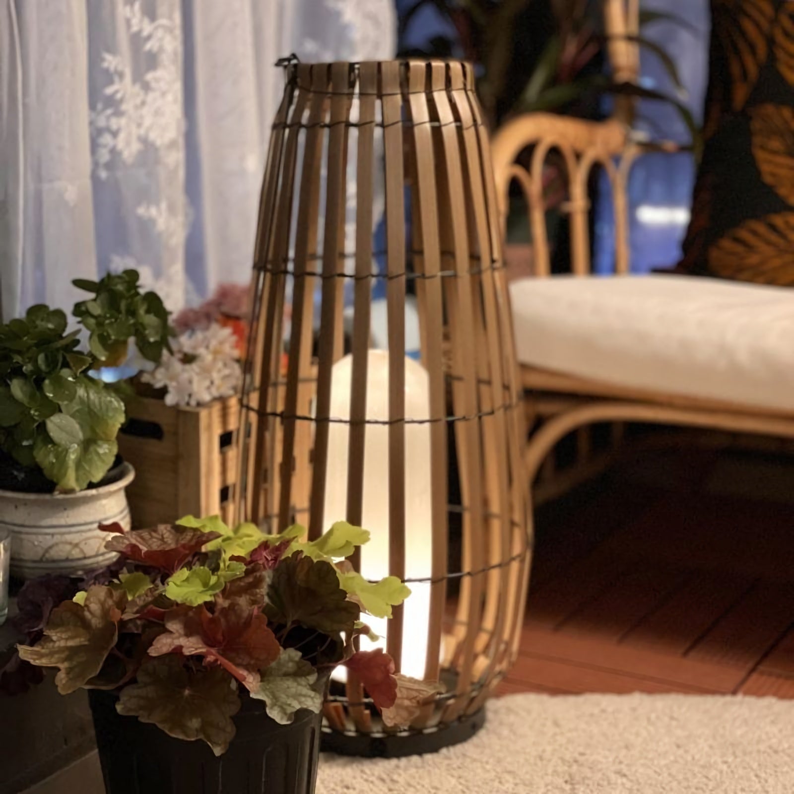 Tuin rotan vloerlamp