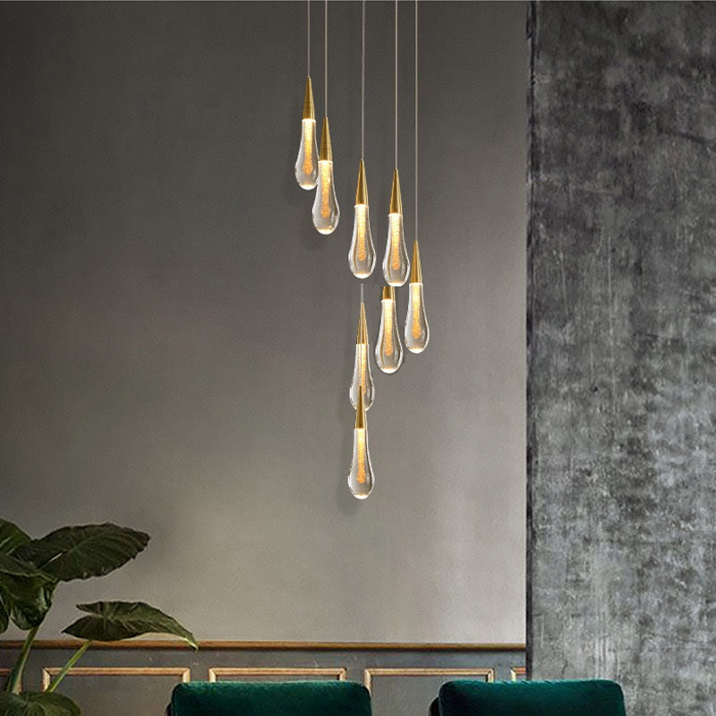 LED glazen druppels kroonluchter